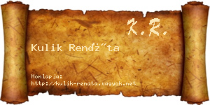 Kulik Renáta névjegykártya