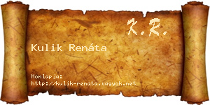 Kulik Renáta névjegykártya